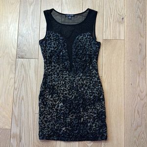Love Culture Leopard Print Black mini-Dress